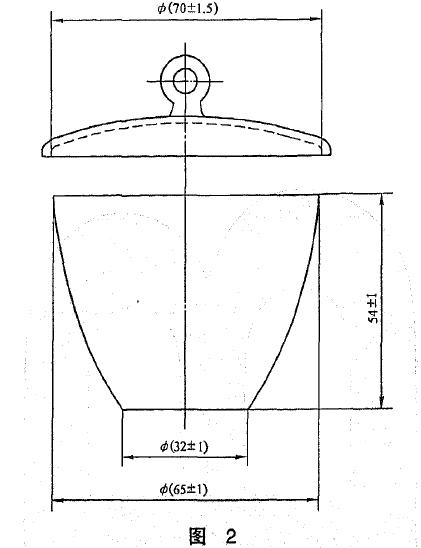 其规格和尺寸(单位为mm) 如图2所示